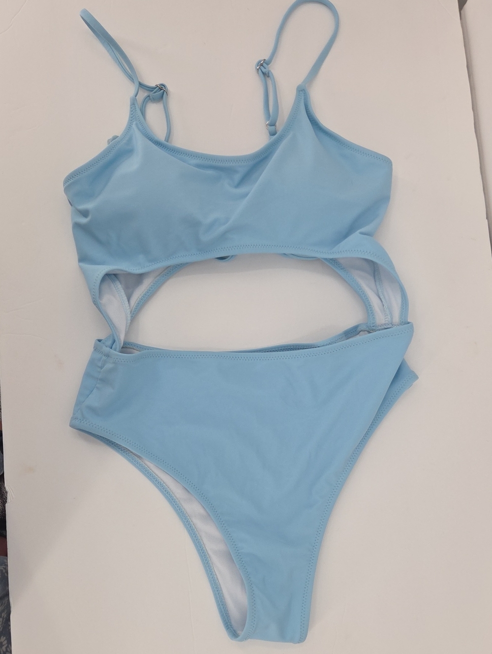 Light Blue Cutout One-Piece Swimsuit - Women